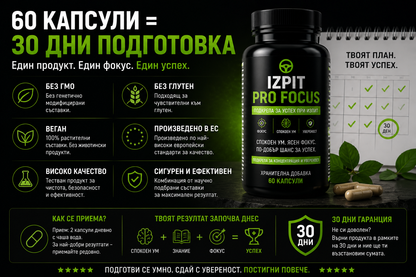 IZPIT PRO FOCUS™ | Подкрепа за успех при изпит и листовки